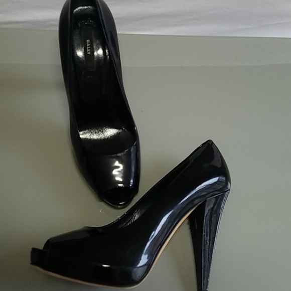 Bally Patent Leather Peep-Toe Pumps - Picture 9 of 14